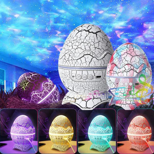 Led Dragon Egg Lamp Dinosaur Eggs Shell Galaxy Starry Projector Bluetooth-compatible Remote Control Night Lights